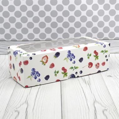 Коробка для рулета 33*15*10см с окном "Ягоды" НКУ-60-со-Ягоды