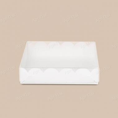 Коробка для пряников 20*20*3,5см белая с прозрачной крышкой