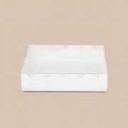 Коробка для пряников 20*20*3,5см белая с прозрачной крышкой